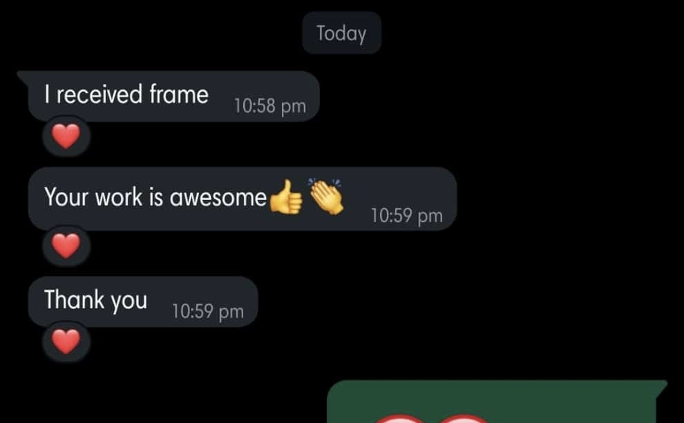 WhatsApp testimonial