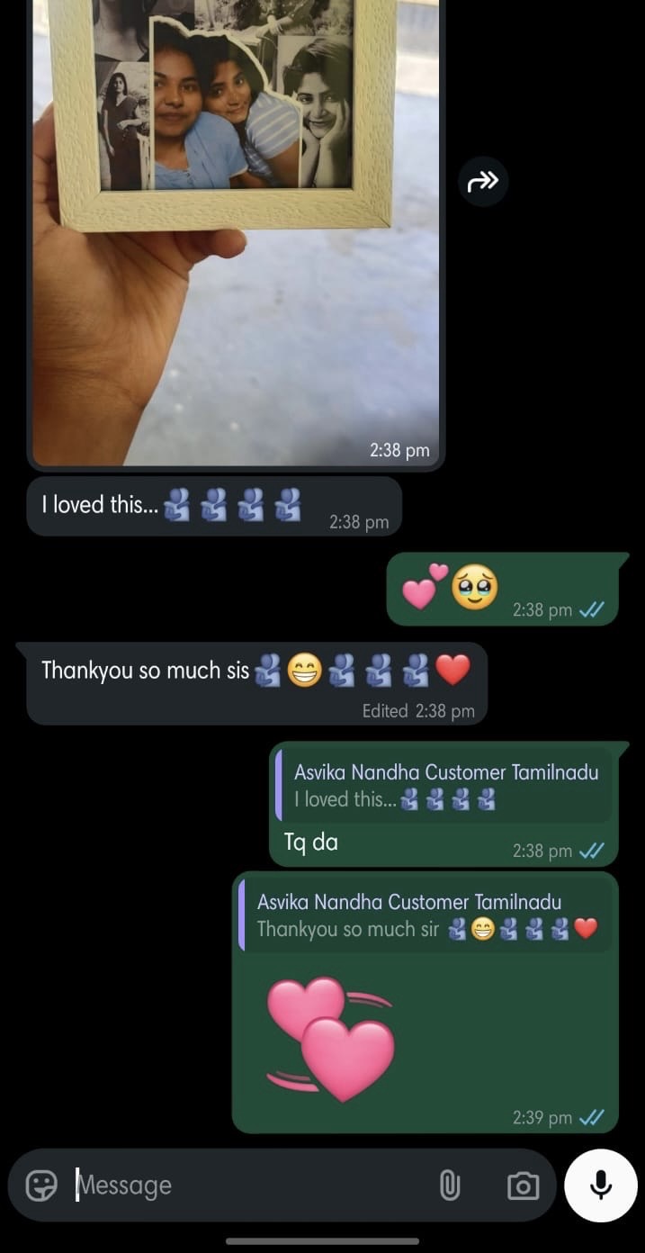 WhatsApp testimonial